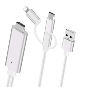 Adapter 4K HDMI z złączami Lightning, MicroUSB i USB-C - Konwerter HDMI