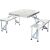 Aluminum Foldable Picnic Table with 4 Seats on White Background