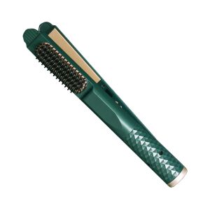 3-in-1 Electric Hair Straightener, Curler & Comb with LCD Screen - Green