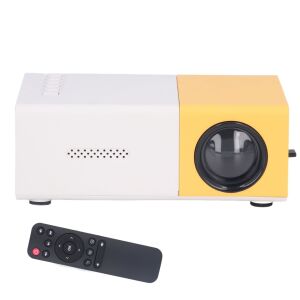 Mini portable projector with remote control, front view - Projector