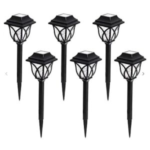 Zestaw 6 czarnych solarnych lamp ogrodowych Napelemes Kertlámpa - Latarnia słoneczna