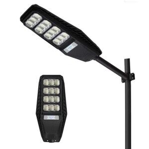 Lampă stradală solară cu stâlp, 360 LED, soluție de iluminat exterior - Lămpi stradale