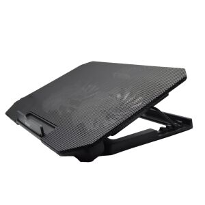 QSR03 black laptop cooling pad with adjustable height - Andowl