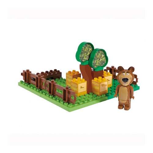 Misha's Garden Building Set with Bear and Beehives, a plastic building toy for kids