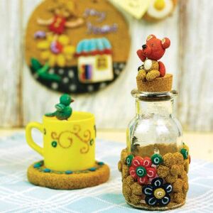 Kész Tomy Clayzee Parafatábla kézműves projektek: díszített csésze, üveg és fali dekoráció - Tomy