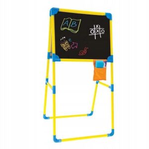 Mochtoys 2-in-1 Kids Easel with Chalkboard and Whiteboard - Drawing Board
