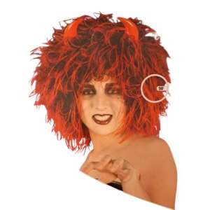 Wig and Devil Horns, for Adults