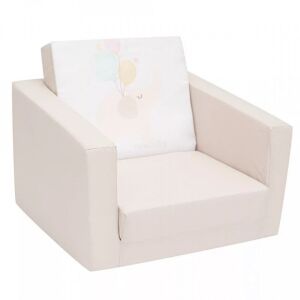 New Baby Foldable Elephant-Patterned Sponge Armchair, Beige