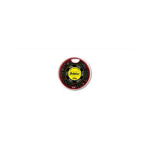 Delphin SOFT Lead Shots in a red box, 100g, fishing tackle