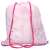 Hátulnézet a Mancs Őrjárat Skye lányos tornazsákról, rózsaszín színben, rózsaszín húzózsinórokkal