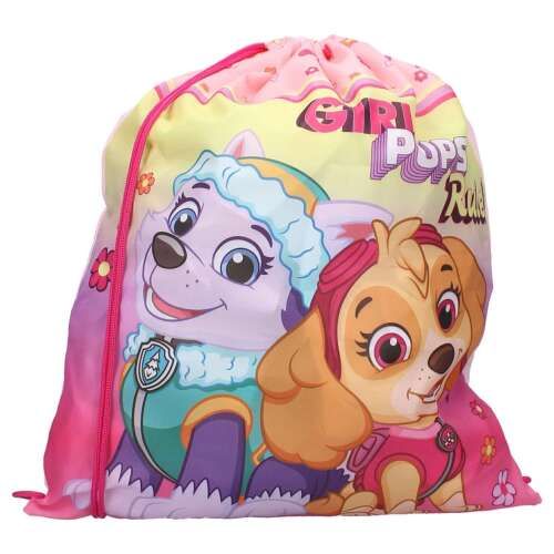 Vrecko na šnúrky Paw Patrol Skye pre dievčatá, ružová a žltá so Skye a Everest