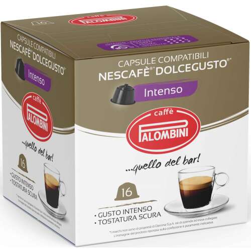 Palombini Intenso Kaffeekapseln für Nescafe Dolce Gusto Maschinen, 16 Kapseln