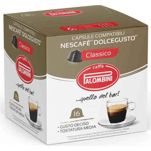Palombini Classico Kaffeekapseln für Nescafe Dolce Gusto Maschinen, 16 Kapseln