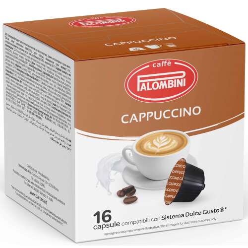 Falombani Cappuccino Kaffeekapseln, kompatibel mit Dolce Gusto Maschinen, 16 Kapseln