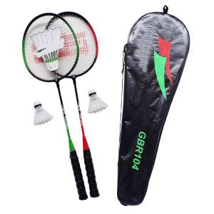 Badminton racket set with two rackets, shuttlecocks, and a carrying case - Badminton Racket, Shuttlecock, and Equipment