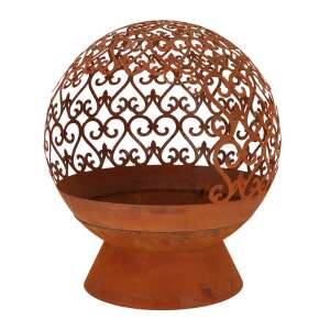 Rusztikus stílusú tűzrakó gömb klasszikus mintával, 50 cm átmérőjű - Kerti tűzrakóhely