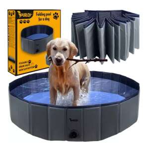 Purlov Collapsible XL Dog Pool 120x30cm #grey-blue