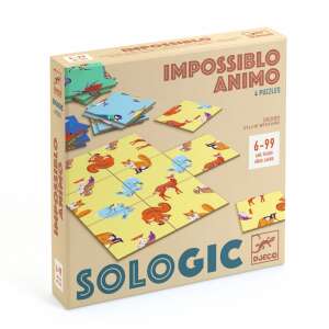 Djeco Sologic Impossiblo Animo 4 Puzzles logic game for kids ages 6-99, featuring animal illustrations - Logic Game