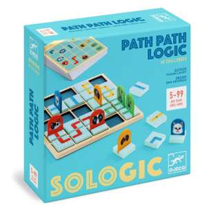Djeco Solologic Path Path Logic 40 Challenges logic game for kids ages 5-99, featuring adorable animal characters and 40 challenging puzzles - Logic Game