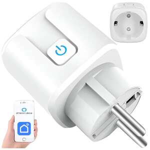 Smart WiFi Socket with Energy Monitor, works with Alexa and Google Assistant, white - Smart device