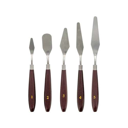 5 darabos festőspatula készlet fa nyéllel