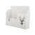 White three-compartment shelf organizer with deer cutout