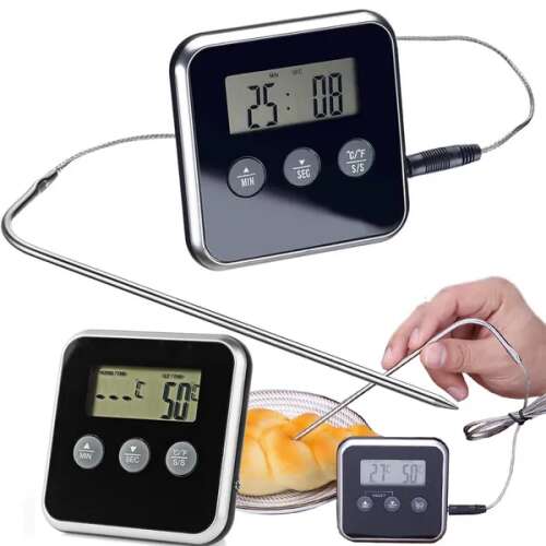 Digital Oven Thermometer with Probe, for Smoking, Timer and Alarm, LCD Display 104474117
