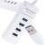 White USB 3.0 hub with 4 ports, USB 3.0 SuperSpeed 4 Ports Hub