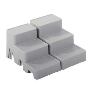 Szürke műanyag moduláris kozmetikai szervező, 4 részes készlet, fürdőszoba tároló, sminkasztal szervező - Kozmetikai rendszerező