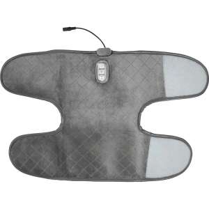 Vibráló térdmelegítő masszázspánt, melegítő térdpánt, térdfájdalom enyhítésére, 5 masszázs mód, 2 melegítő mód, állítható pántok, puha és sima anyag, súlyozott agyag töltet, szürke szín - Masszázspárna