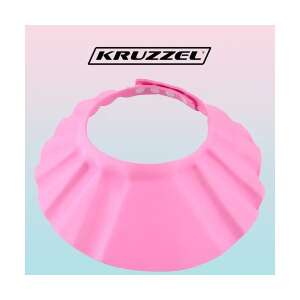 Rózsaszín állítható baba zuhanyzó sapka, Kruzzel márka, megvédi a baba arcát a víztől és a sampontol fürdés közben - Kruzzel