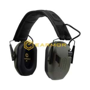 Earmor M300A elektronikus fülvédő, zöld, zajcsökkentés, hallásvédelem, lövészet, vadászat - Opsmen