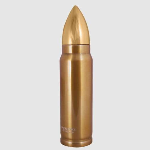 Jack Pyke Bullet 330ml rozsdamentes acél hőszigetelt kulacs, golyó formájú, arany színű, flip top fedővel - Jack Pyke