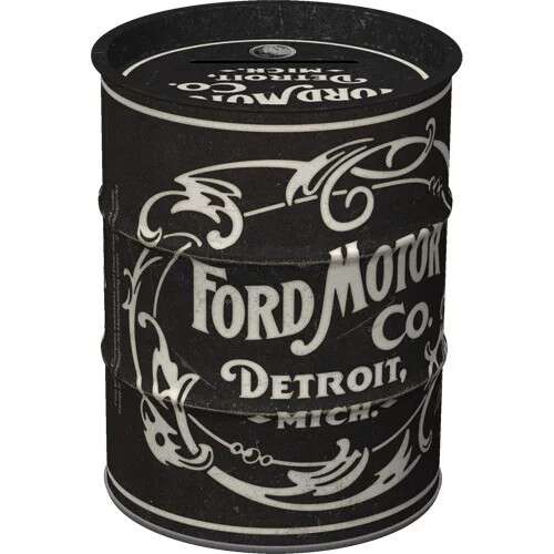RETRO Ford Motors – Vintage Logo – Persely, fekete fém persely Ford Motor Co. logóval - Persely