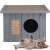 Dechland insulated cat house with opening roof, gray, two cats, scratching post, cat house for two cats