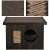 Dechland insulated cat house with a lift-up roof, ebony wood, collage with cat