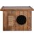 Front view of Dechland insulated cat house with scratching post