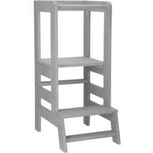 Dechland kuchynský schodík s nastaviteľnou výškou pre deti, sivý - Detský nábytok pre bábätká