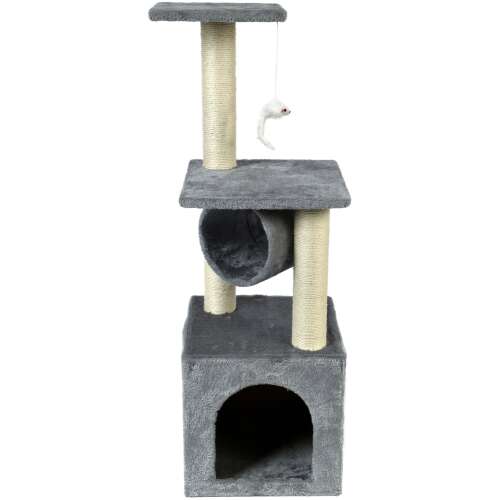 Funfit 5-Tier Cat Tree with Scratching Post, Grey and Beige