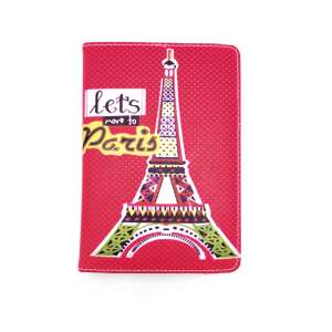 MRG Tablet Case 7 inch, Paris, Pink, Eiffel Tower Design, Protective Cover - Tablet Case