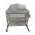 Pepita co-sleeper crib with mosquito net, adjustable height, wheels, and storage basket, cappuccino color