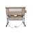 Pepita co-sleeper crib with adjustable height, wheels, and storage basket, front view, cappuccino color