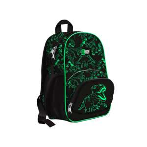 St.Right T-Rex Dinosaurier Schulrucksack, schwarz mit grünem Dinosaurier-Druck, ergonomisches Design, verstellbare Träger, wasserdicht - Schreibwaren & Schreibmaterial