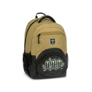 Ghiozdan ergonomic Ars Una Apes, 33x45x24cm, bej cu design cu maimuțe - Ars Una