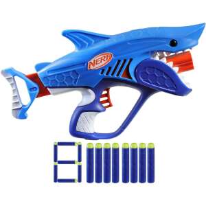 Nerf Sharkfire szivacslövő 8 szivacstölténnyel fehér háttérrel - Hasbro