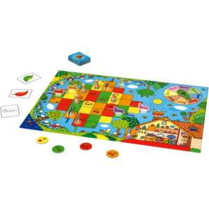 Komponenty gry planszowej Keller & Mayer Cseresznyéskert, plansza do gry, drewniane pionki, żetony wiśniowe, karty i instrukcja - Keller&Mayer