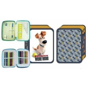 The Secret Life of Pets double pencil case with Max, equipped with 31 pieces - Pencil Case