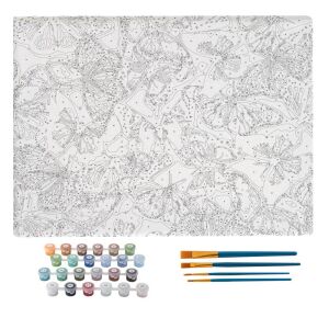 Nassau Fine Art Butterfly Paint by Numbers Kit 40x50cm, DIY Painting Canvas with Paints and Brushes - Paint by Numbers Kit