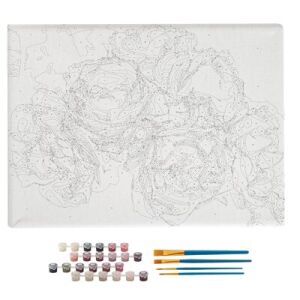 Nassau Fine Art Paint by Numbers Kit - Flowers design, 40x50cm canvas, unpainted - Paint by Numbers Kit