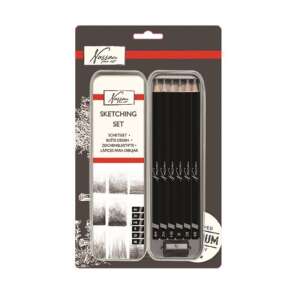 Nassau Fine Art Graphite Pencil Set of 6 in Metal Tin 104544717 - Graphite Pencil
